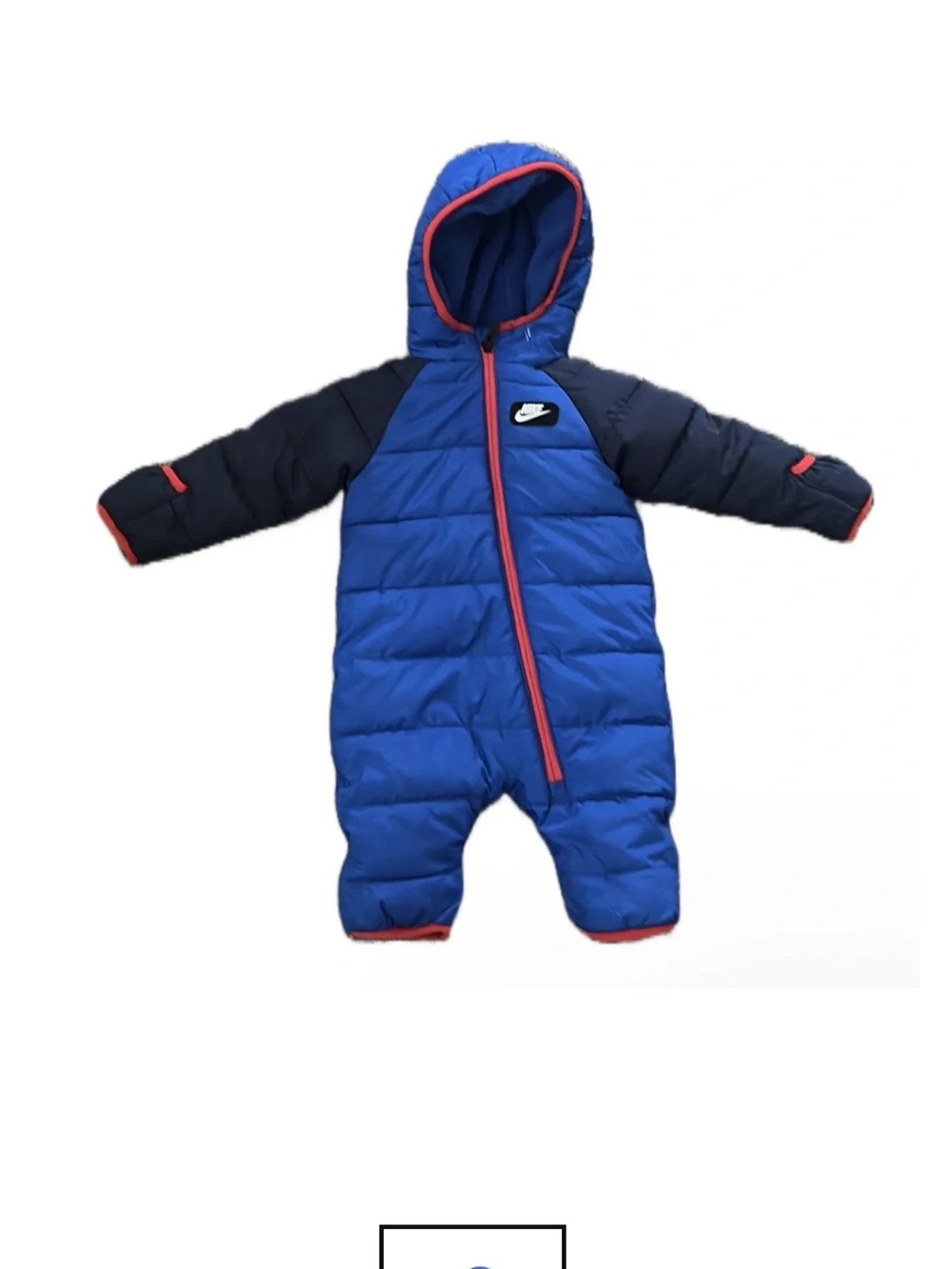 Nike Royal Blue and Navy Infant Puffer Bunting with Hood